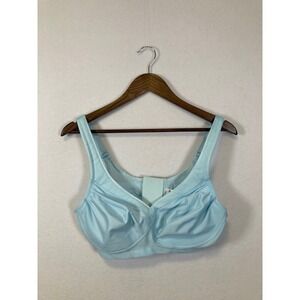 Glamorise Bra Light Blue Wirefree Full Coverage Support Size 40B